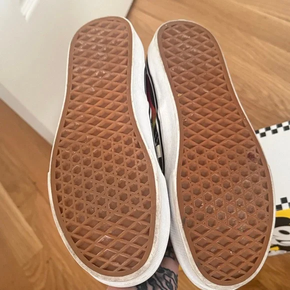 Vans Disney Mickey and Minnie Checkered Slip-Ons with Flames - Picture 3 of 4